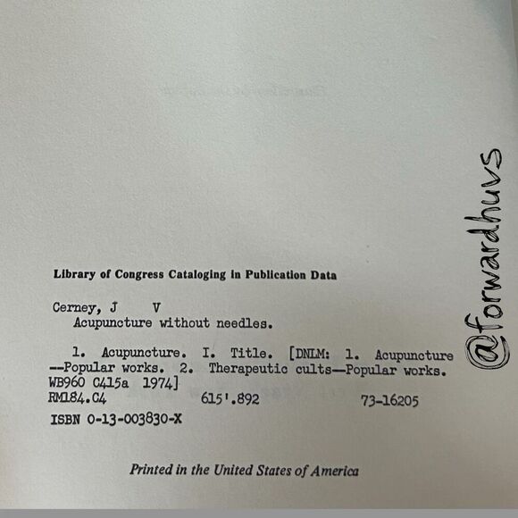 Acupuncture without Needles J.V. Cerney No Dust Jacket - 1974 - Picture 7 of 11